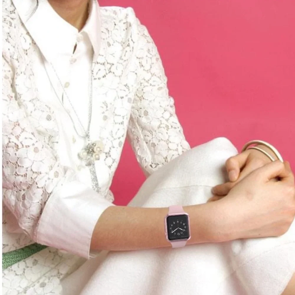 New Unisex Rose Gold Apple Watch Shiny Bumper Case 42mm